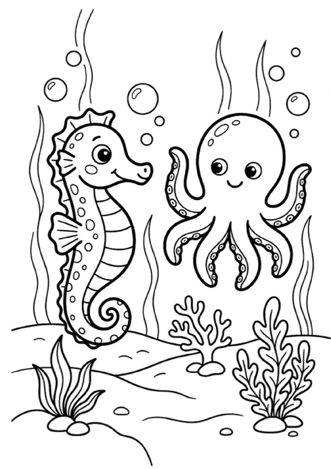 Desenhos para colorir fundo do mar para imprimir e colorir - imagem 6